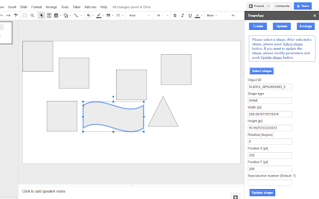 shapeapp google slides add-on