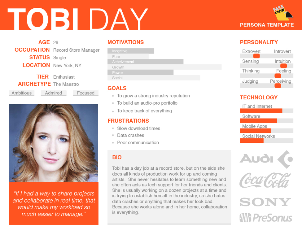 Create customer personas in persona marketing.