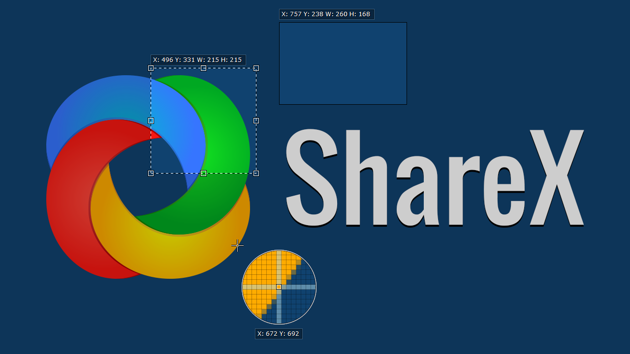 Logo for the ShareX video recording software.