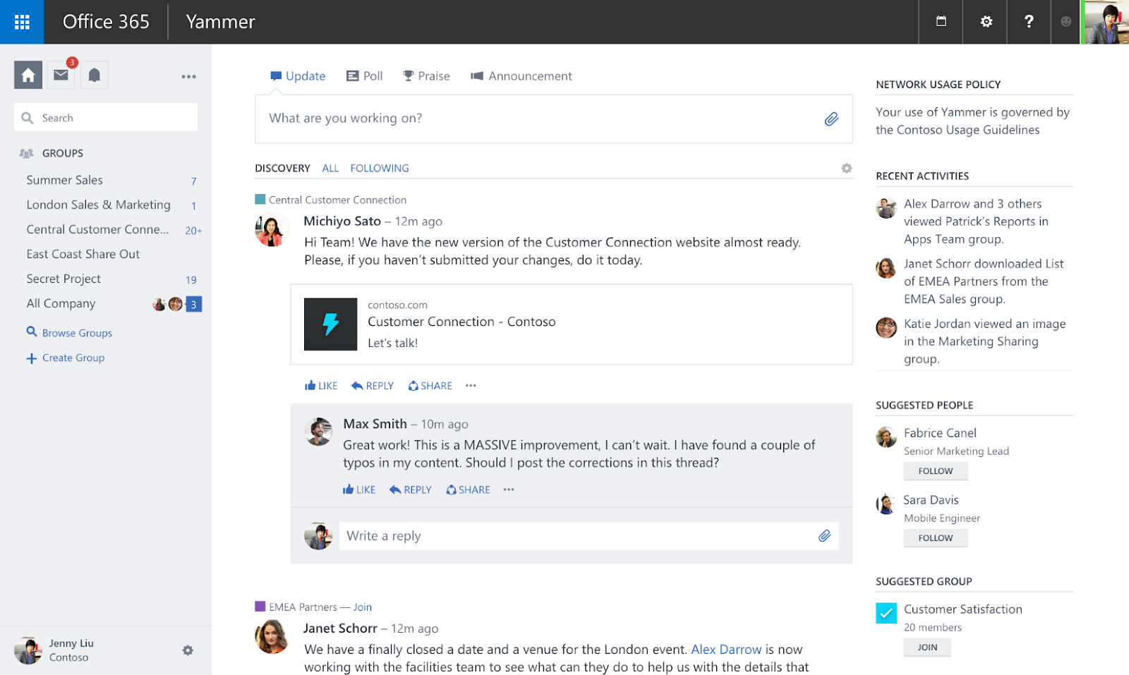 yammer internal communication software