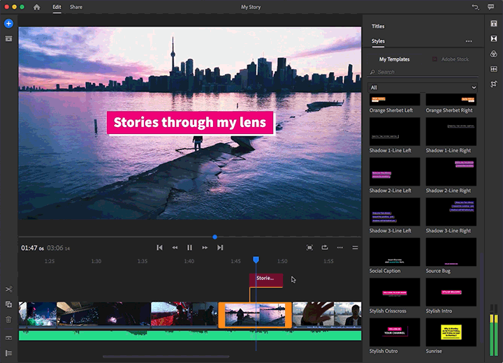 Adobe Premiere video editing software