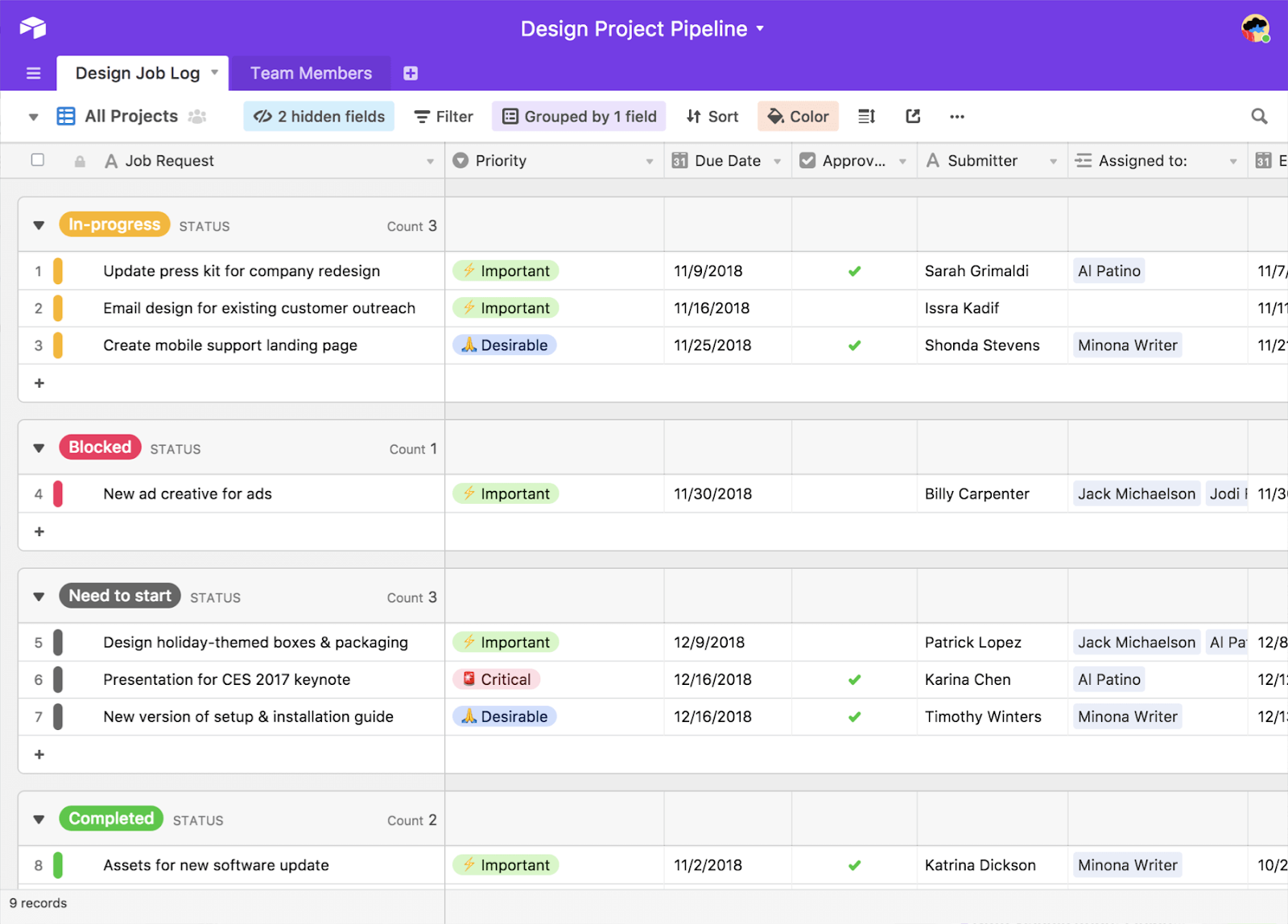 Airtable project management tool