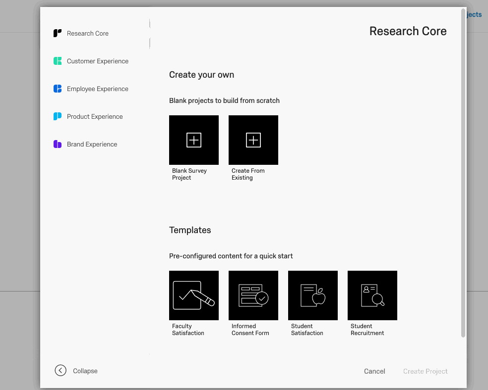 How to use Research Core to create a Qualtrics survey