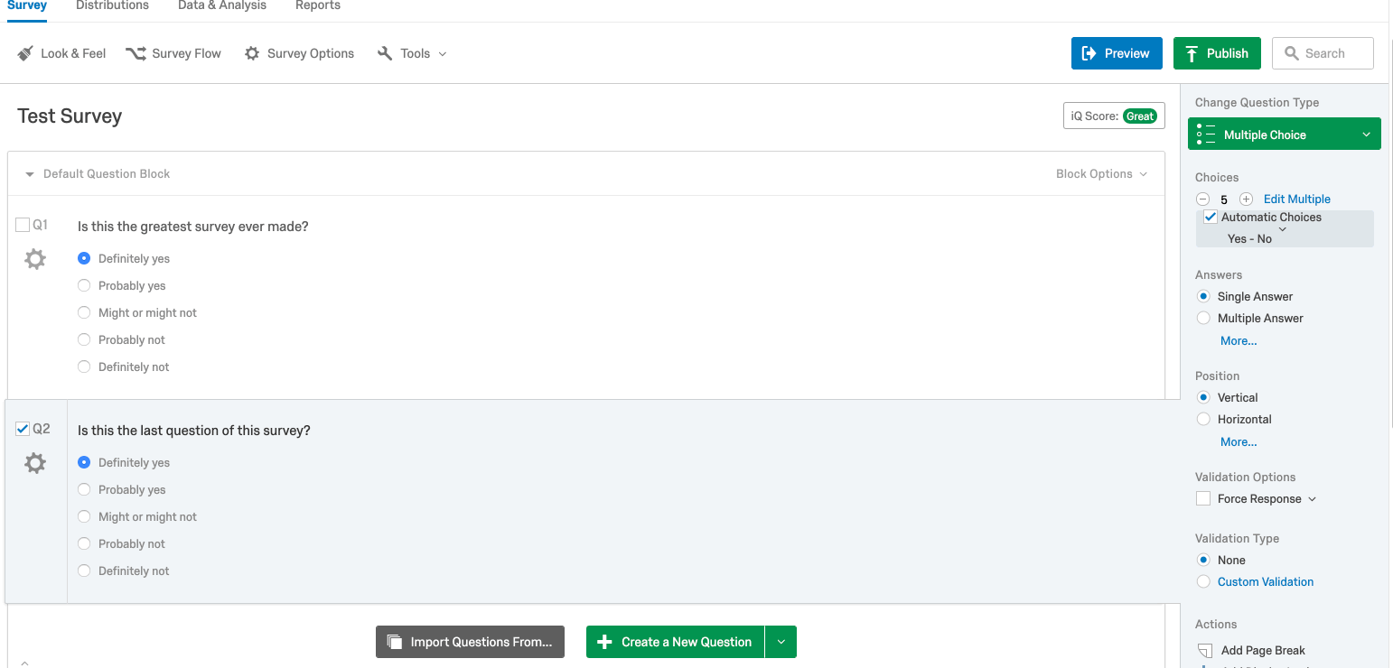 How to preview your Qualtrics survey