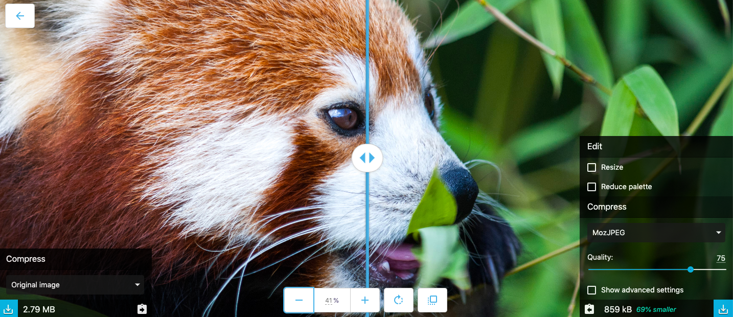 Squoosh - image compressor tool