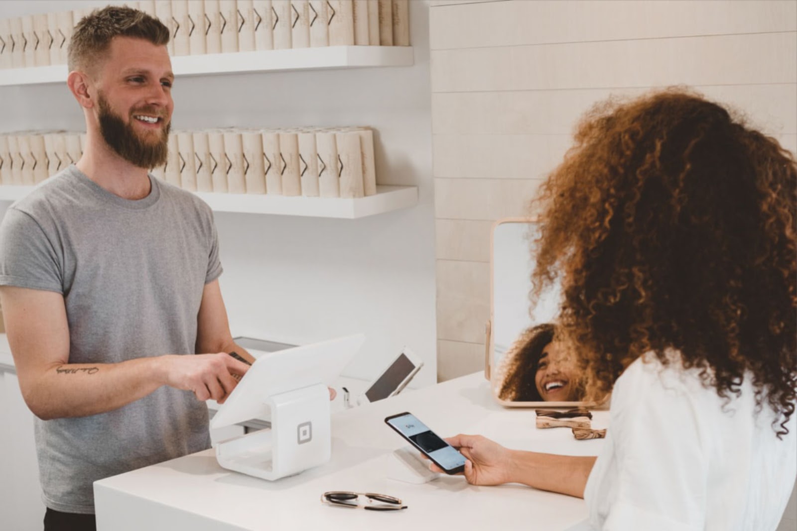 Paying at a retail store