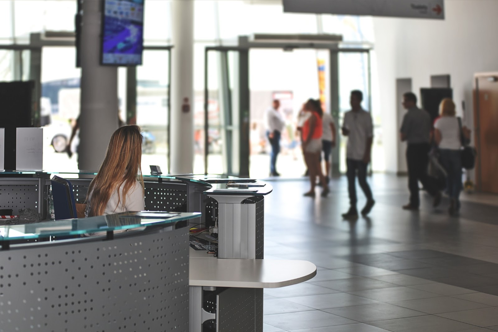 Reception desk in an office