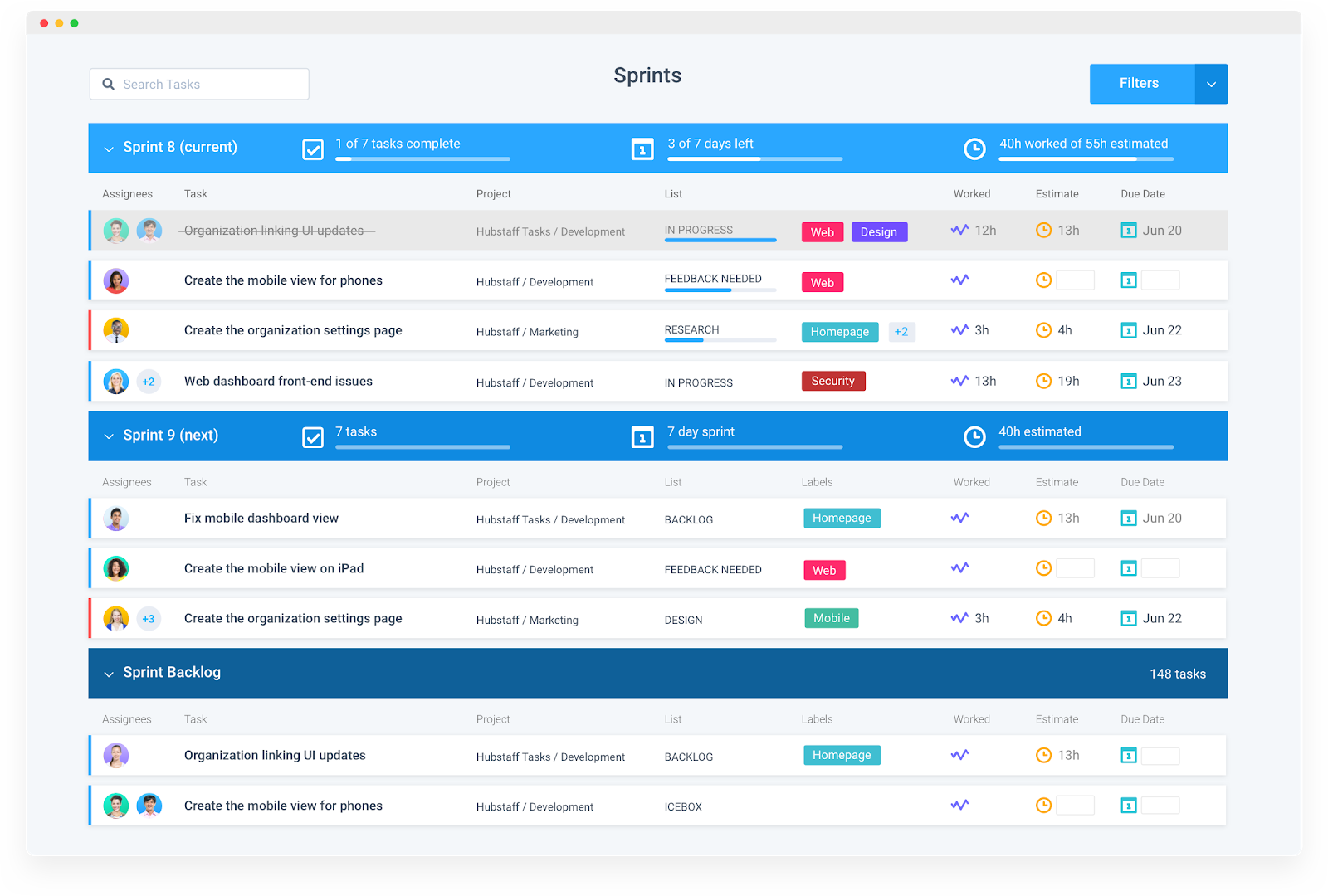 Agile project management framework