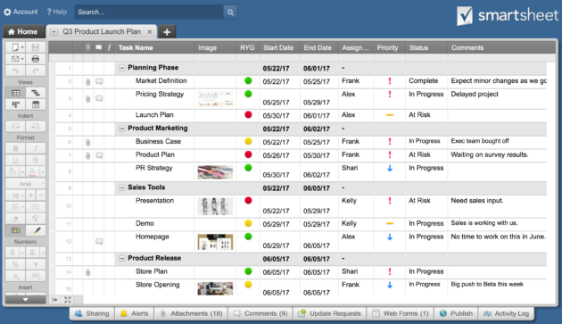 smartsheet project management app