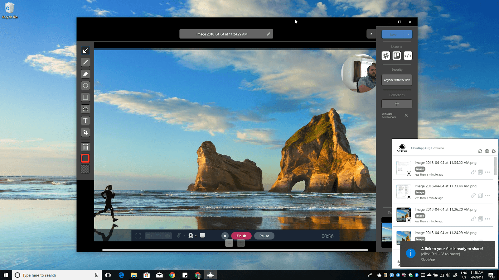 A screenshot of the CloudApp software tool in action.