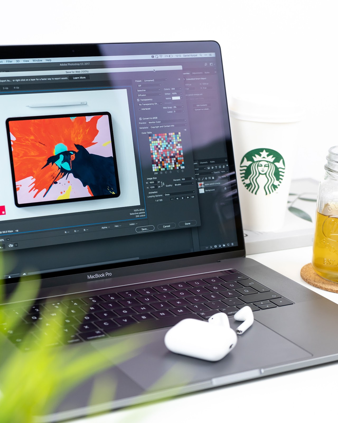 Laptop with video editor software