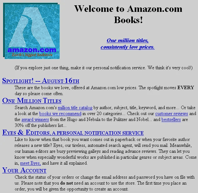 Amazon showcases website as minimum viable product