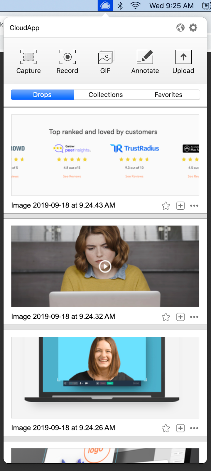 Updated CloudApp UI for Mac