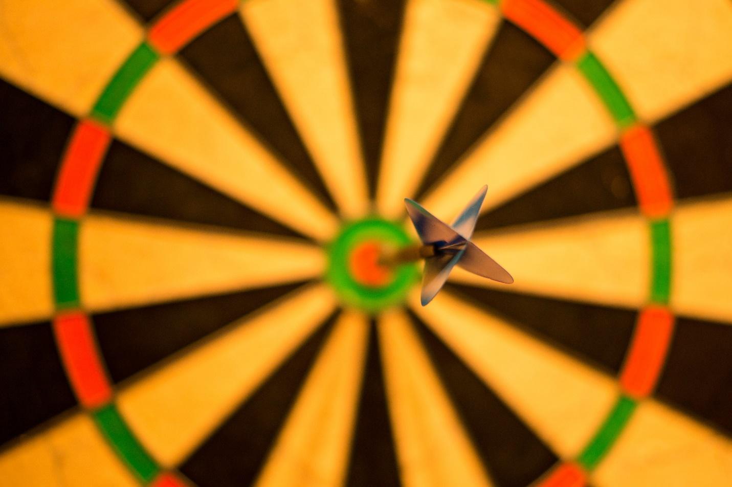bullseye on a dart board