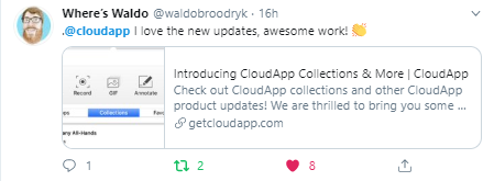 Tweet about CloudApp from @waldobroodryk