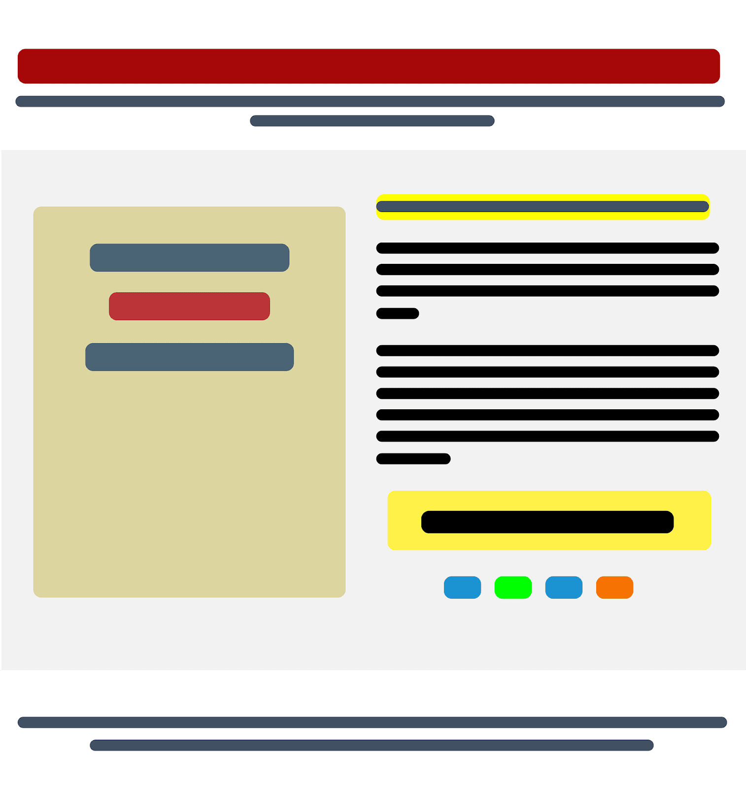 Computer screen outline with different colored lines