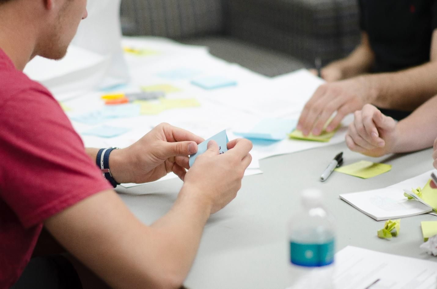 DevOps planning with sticky notes