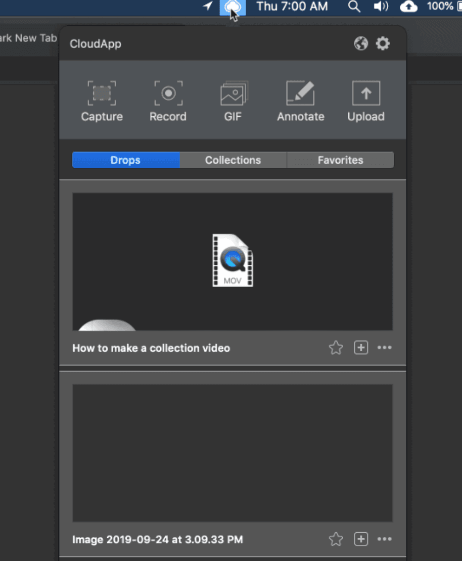 dark mode CloudApp