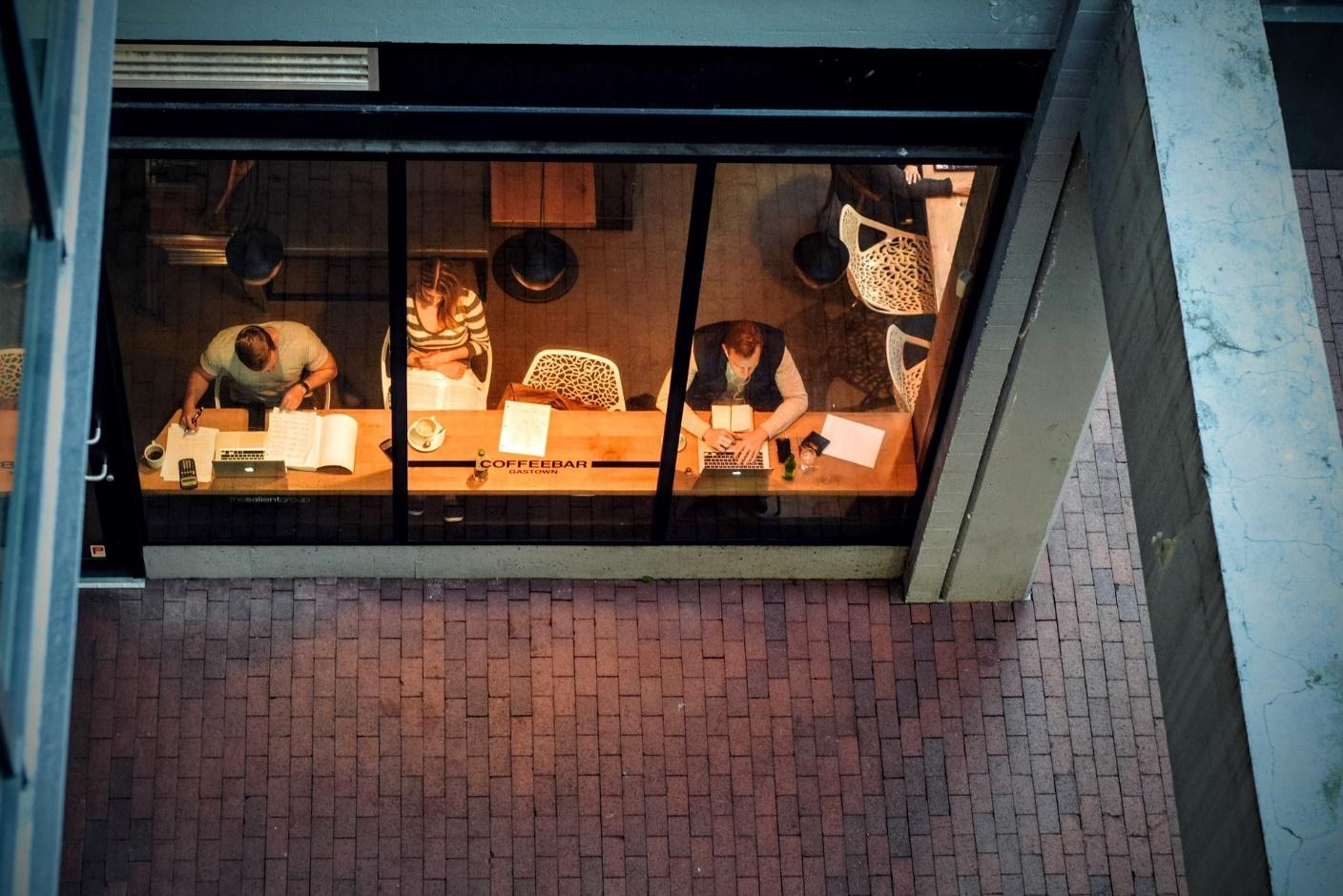 modern workers often get things done remotely in coffee shops