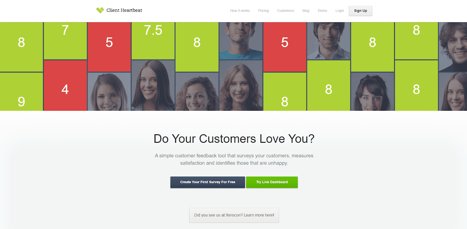 Client Heartbeat homepage.