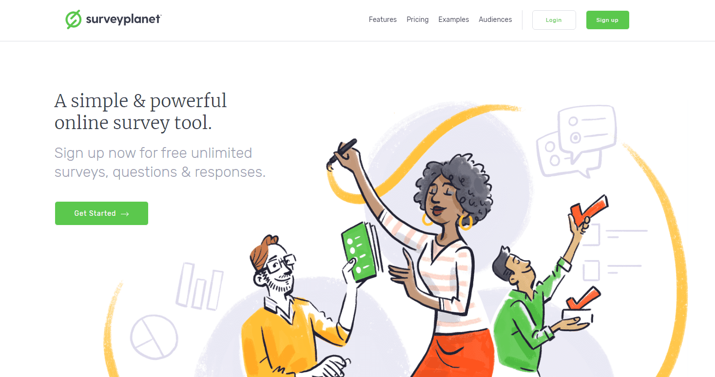 SurveyPlanet’s homepage.