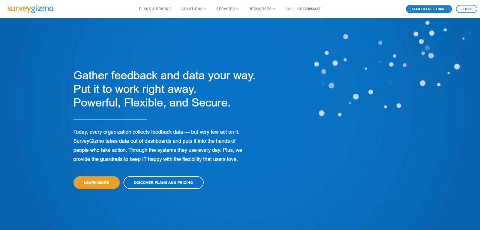 SurveyGizmo’s homepage.