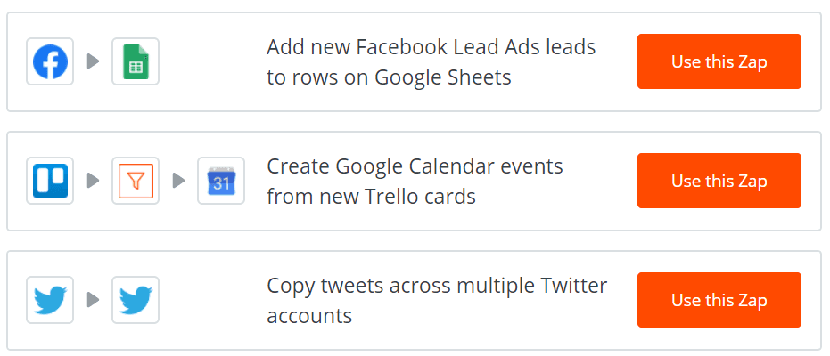 Zapier suggested integration tools