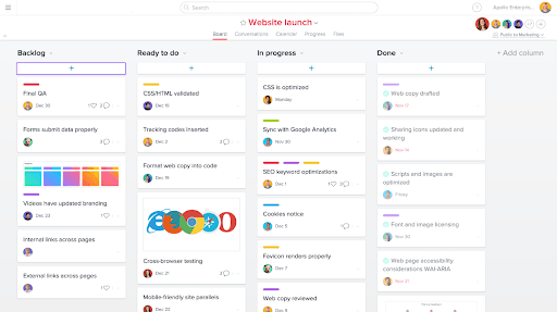 The Boards View inside Asana.