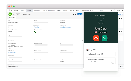 Screenshot of Aircall, a sales productivity tool