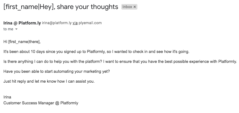 Platformly Email Template