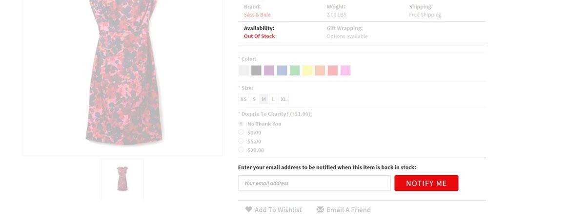 eCommerce Back in Stock Notification Signup
