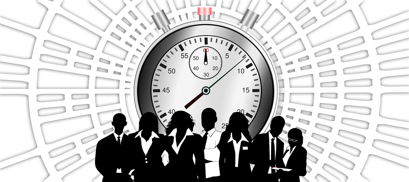 Business people and stopwatch
