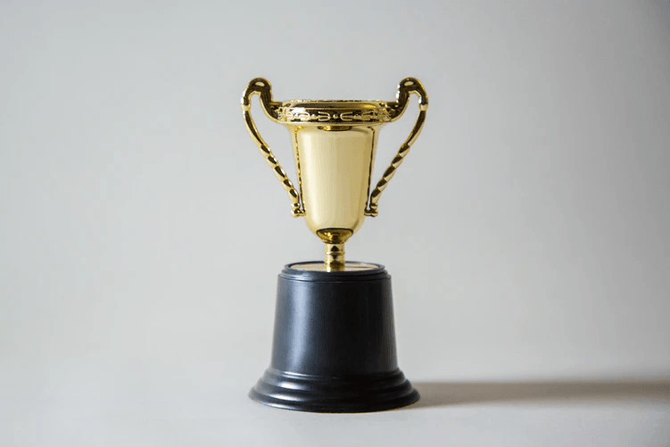 Image of a gold trophy with a black base, sitting against a white background.