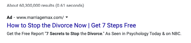 screenshot of Google Ad