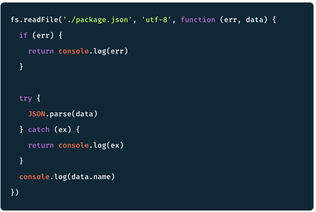 Node.js coding written without promises generated