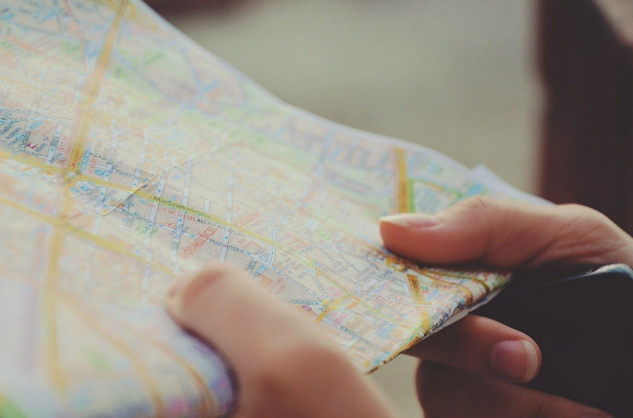 Holding folded map