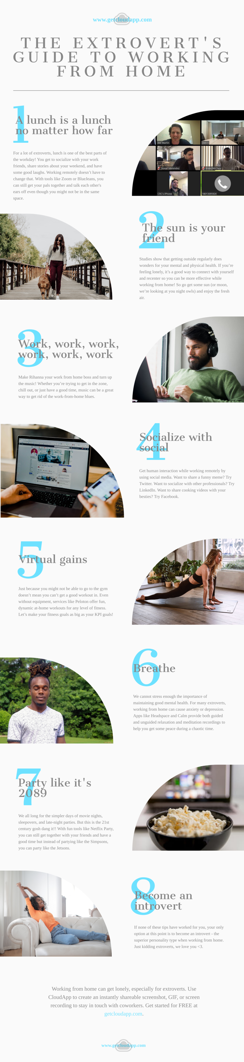 The Extrovert's Guide to Working From Home Infographic