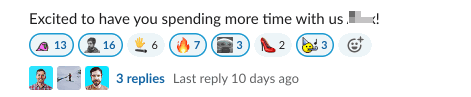 Slack GIF reactions example