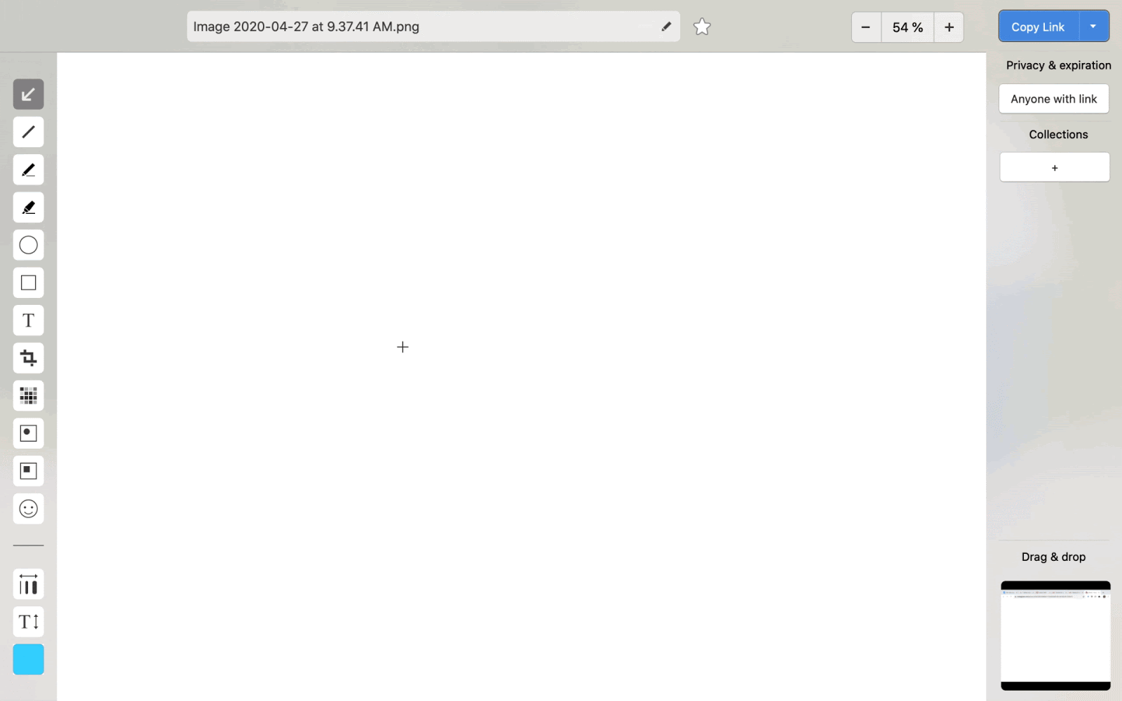 A GIF of a user annotating with an arrow and immediately typing.