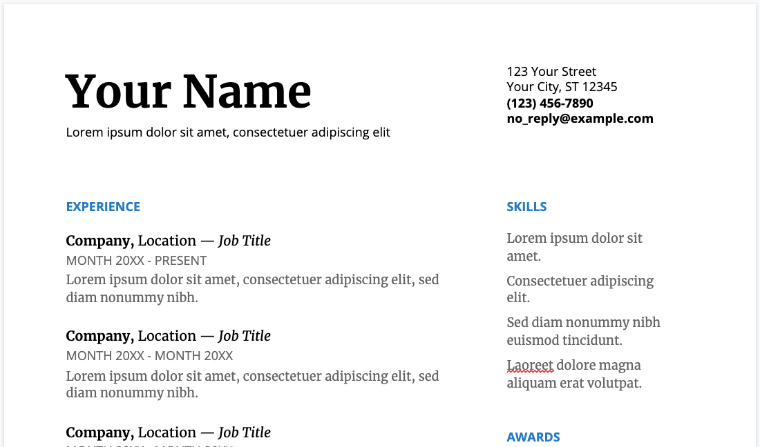 Resume Screenshot