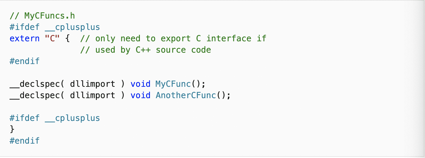 How to export C Functions