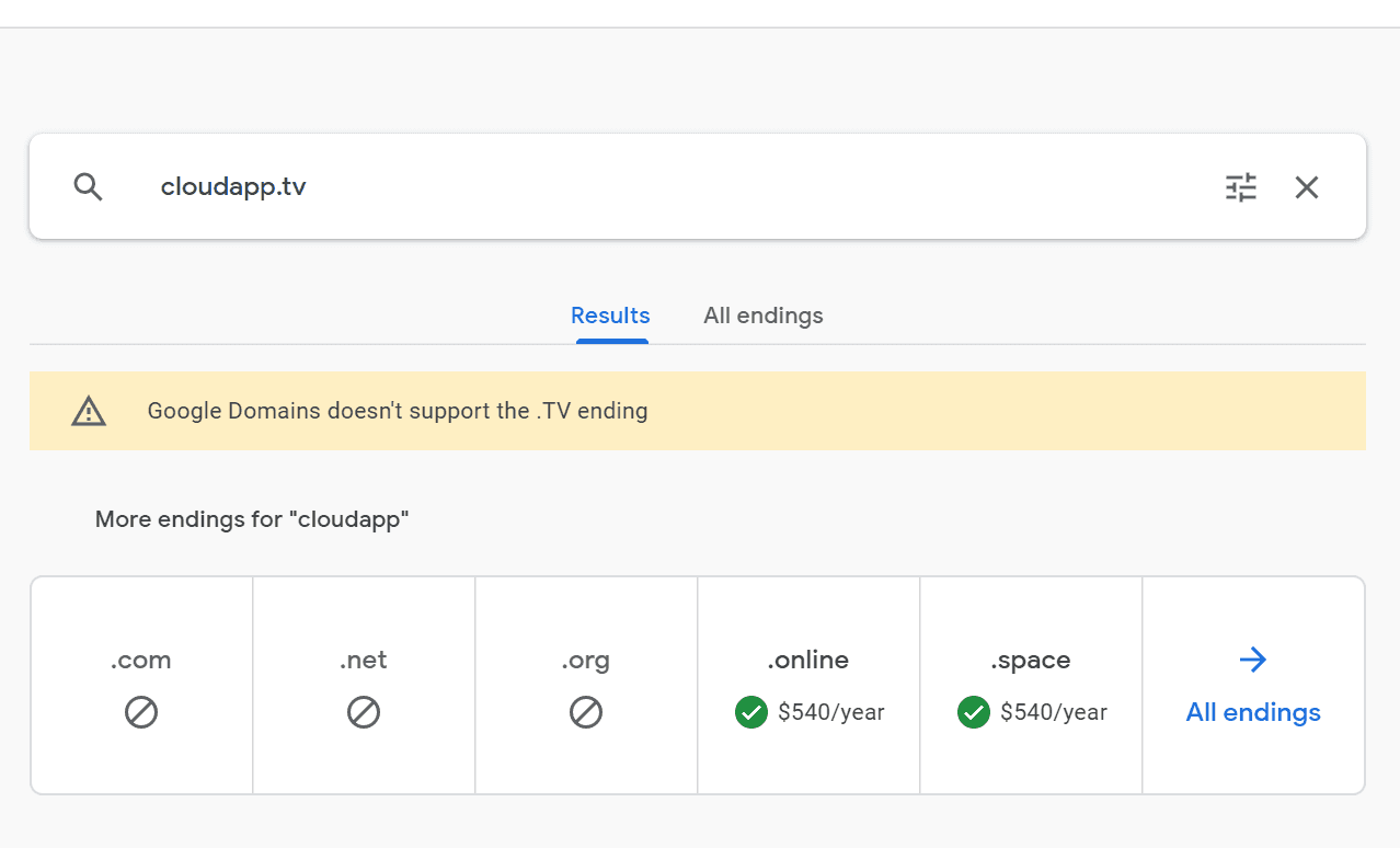 Google domain registrar service