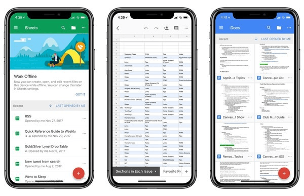 A screenshot of the G Suite iPhone productivity app.