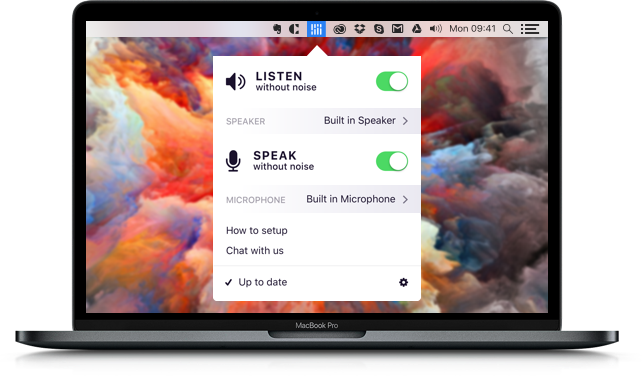 A screenshot of Krisps' distraction cancelling software.