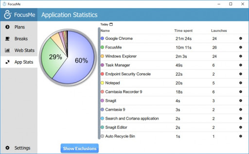 A screenshot of Freedom's distraction cancelling software.