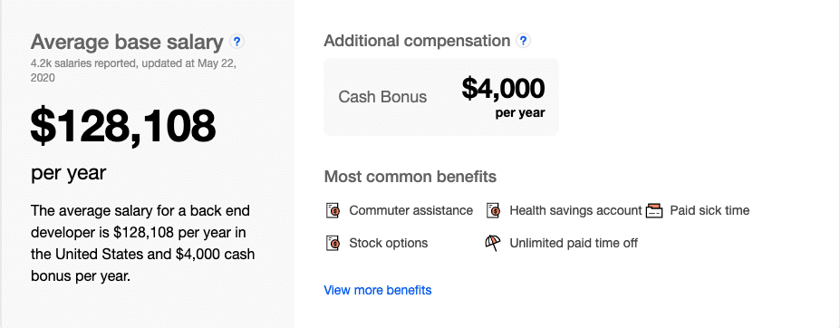 how much do back end developers make?