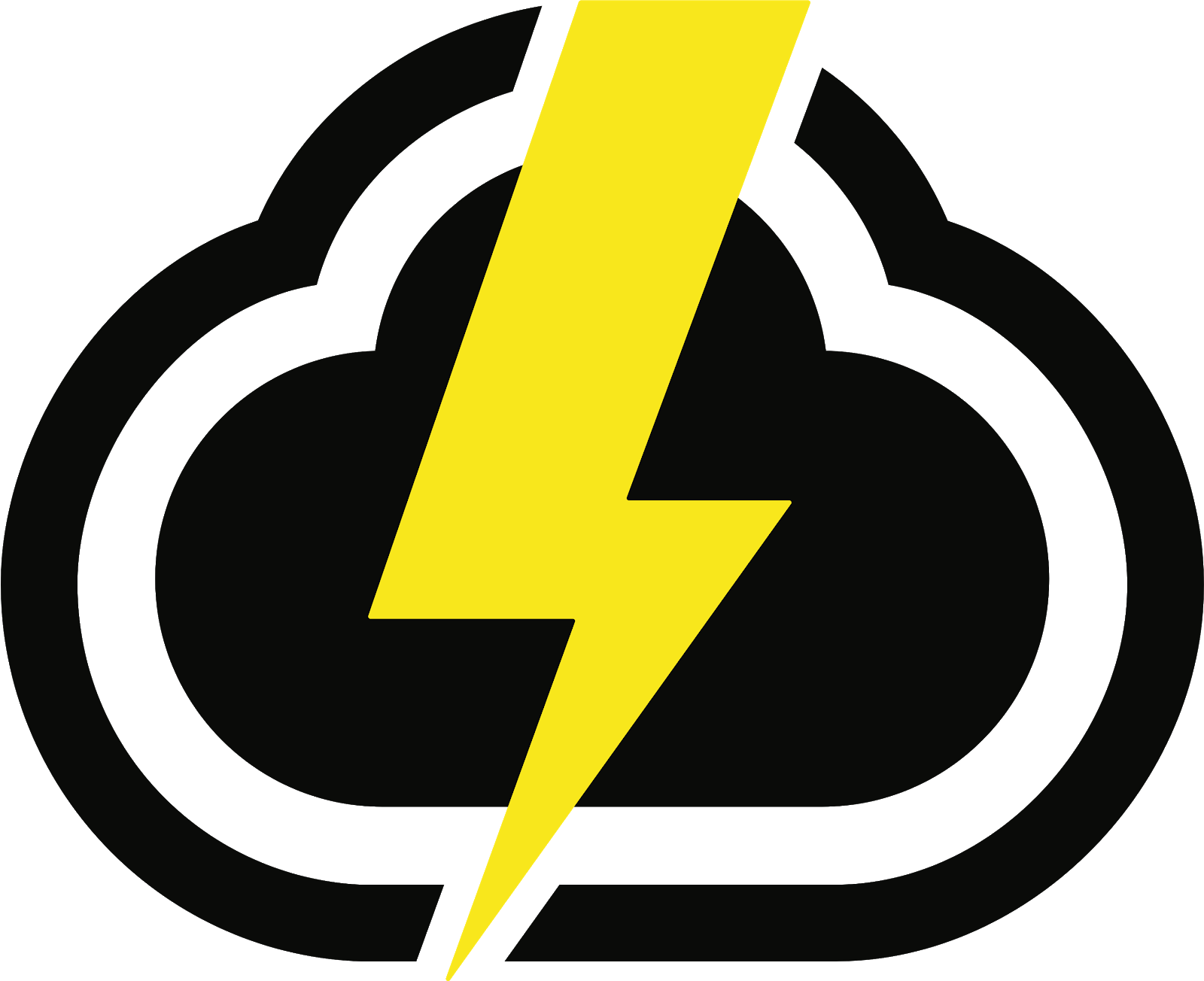 A CloudApp cloud with a lightning bolt going through it