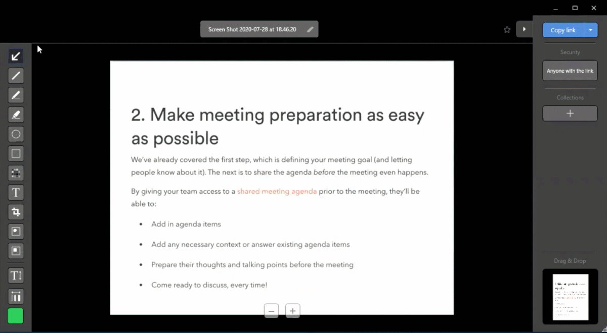 The highlighter tool is used to highlight a paragraph.
