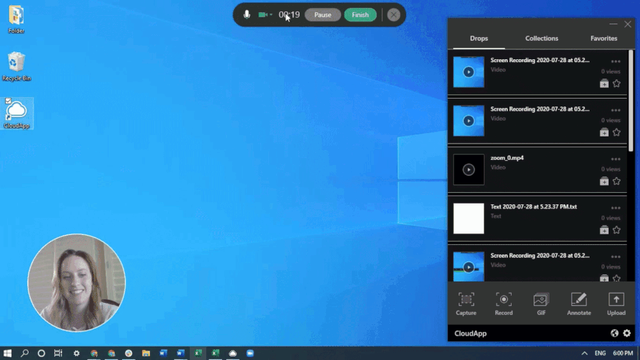 Turning off the webcam mid-recording is simple and easy.