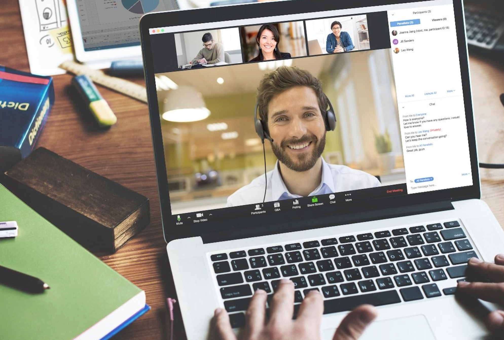 remote worker on video conference call